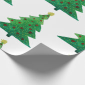 Kerstbomen Glanzend Inpakpapier, 30 in x 6 f Cadeaupapier (Hoek)