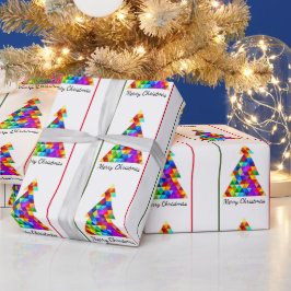 kerstbomen Glitter Patterned Graphic Modern Cadeaupapier