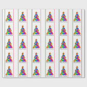 kerstbomen Glitter Patterned Graphic Modern Cadeaupapier (Vlak)