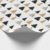 Kerstbomen Gold Black Modern Simple Holiday Cadeaupapier (Hoek)