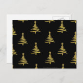 Kerstbomen Gold op zwart Feestdagenkaart (Voorkant / Achterkant)