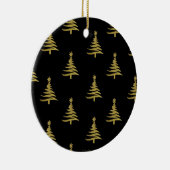 Kerstbomen Gold op zwart Keramisch Ornament (Rechts)