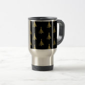 Kerstbomen Gold op zwart Reisbeker (Voorkant rechts)