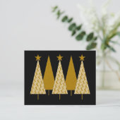 kerstbomen - Goud lint Feestdagenkaart (Staand voorkant)