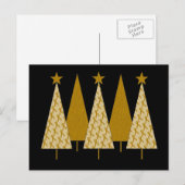 kerstbomen - Goud lint Feestdagenkaart (Voorkant / Achterkant)