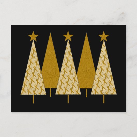 kerstbomen - Goud lint Feestdagenkaart (Voorkant)