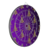 kerstbomen goud op Paars Dartbord (Voorkant Links)