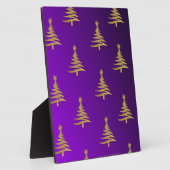kerstbomen goud op Paars Fotoplaat (Zijkant)
