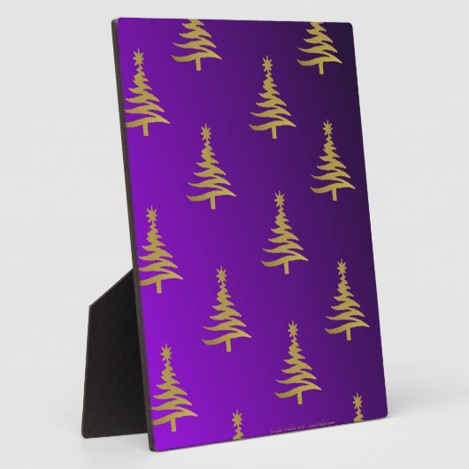 kerstbomen goud op Paars Fotoplaat (Zijkant)