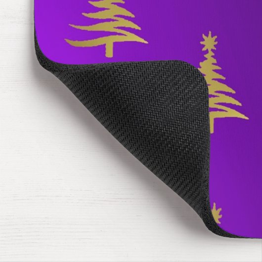 kerstbomen goud op Paars Muismat (Hoek)