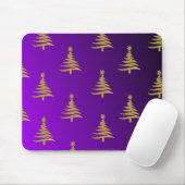 kerstbomen goud op Paars Muismat (Met muis)