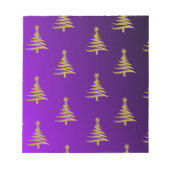 kerstbomen goud op Paars Notitieblok (Voorkant)