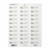 Kerstbomen Goud Schrift Retouradres Label (Full Sheet)