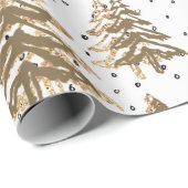 Kerstbomen Goud Vakantie Wrapping Papier (Rol Hoek)