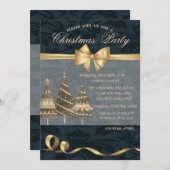 kerstbomen, gouden bonen, kerstfeest kaart (Voorkant / Achterkant)