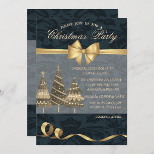 kerstbomen, gouden bonen, kerstfeest kaart