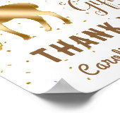 Kerstbomen Gouden Glitter Herten Buck Dank u Poster (Hoek)