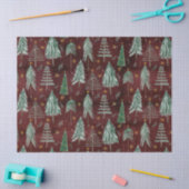 Kerstbomen Gouden Sterren Bourgogne Rustiek Hout Tissuepapier (Craft)