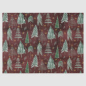 Kerstbomen Gouden Sterren Bourgogne Rustiek Hout Tissuepapier (Voorkant)