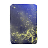 Kerstbomen, gouden sterren, marineblauw Vakantie Badmat (Voorkant Verticaal)