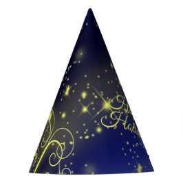 Kerstbomen, gouden sterren, marineblauw Vakantie Feesthoedjes