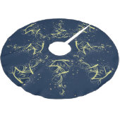 Kerstbomen, gouden sterren, marineblauw Vakantie Kerstboom Rok (Gekanteld)