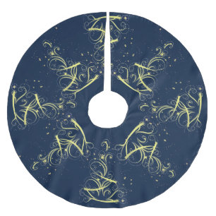 Kerstbomen, gouden sterren, marineblauw Vakantie Kerstboom Rok