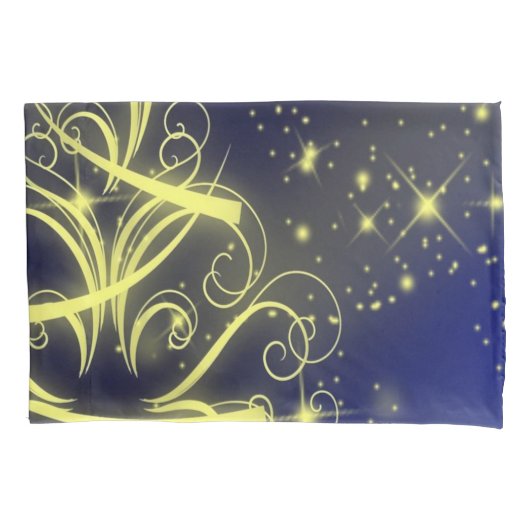 Kerstbomen, gouden sterren, marineblauw Vakantie Kussensloop (Voorkant)