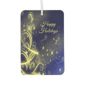 Kerstbomen, gouden sterren, marineblauw Vakantie Luchtverfrisser (Voorkant)