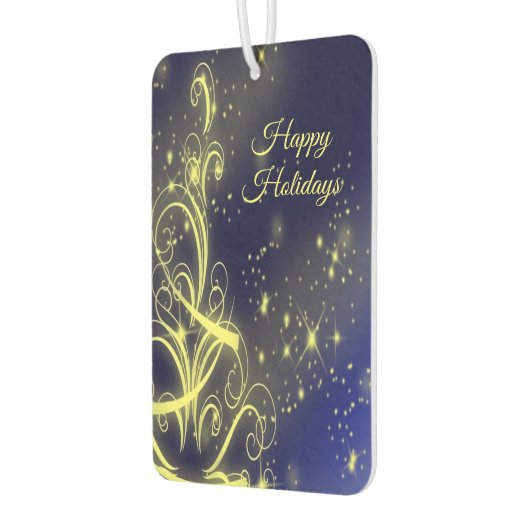 Kerstbomen, gouden sterren, marineblauw Vakantie Luchtverfrisser (Links)