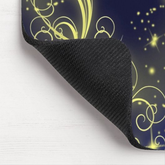 Kerstbomen, gouden sterren, marineblauw Vakantie Muismat (Hoek)