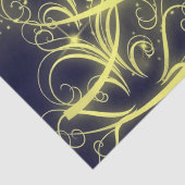 Kerstbomen, gouden sterren, marineblauw Vakantie Tissuepapier (Detail)