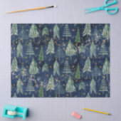 Kerstbomen Gouden Twinkle Sterren Marine Blauw Hou Tissuepapier (Craft)