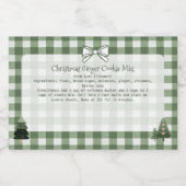Kerstbomen Green Gingham Baking Mix Voedselcontainer Etiket (Enkel label)