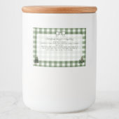Kerstbomen Green Gingham Baking Mix Voedselcontainer Etiket (Voorkant)