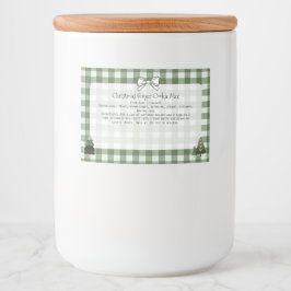 Kerstbomen Green Gingham Baking Mix Voedselcontainer Etiket