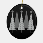 Kerstbomen - Grijze lintbreinkanker Keramisch Ornament (Links)