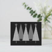 kerstbomen - Grijze lintdiabetes Feestdagenkaart (Staand voorkant)