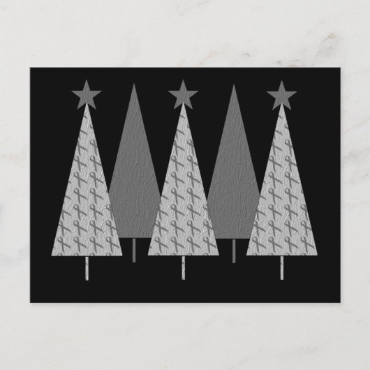 kerstbomen - Grijze lintdiabetes Feestdagenkaart (Voorkant)