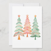 Kerstbomen Groen en Rode Feest Kaart (Achterkant)