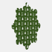 Kerstbomen Groen en Wit Uw Logo Patroon Ornament Kaart (Rechts)