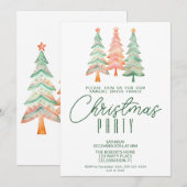 Kerstbomen Groen Feest Kaart (Voorkant / Achterkant)