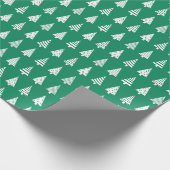 Kerstbomen groen patroon cadeaupapier (Hoek)