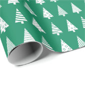 Kerstbomen groen patroon cadeaupapier (Rol Hoek)