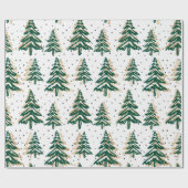 Kerstbomen groen vakantie inpakpapier (Vlak)