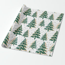 Kerstbomen groen vakantie inpakpapier