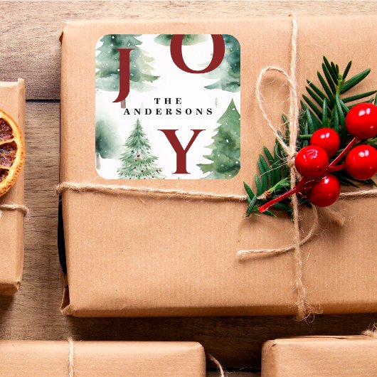 Kerstbomen groen vakantie vreugde vierkante sticker