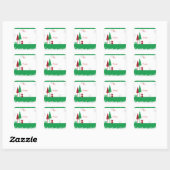 kerstbomen groen vierkante sticker (Vel)
