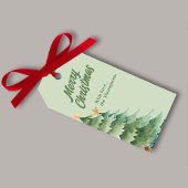 Kerstbomen Groene Aquarel Aangepast Cadeaulabel