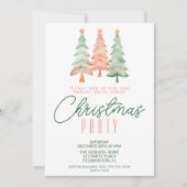 Kerstbomen Groene en Rode Partij Kaart (Voorkant)